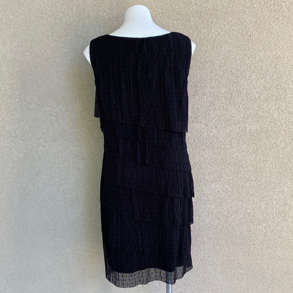 Black Layered Ruffles Mini Sleeveless Boho Dress - Picture 2 of 5